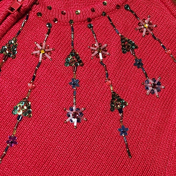 NWT Serengeti Scandia Woods Beaded Holiday Zip Cardigan – Size XL - Picture 3 of 10